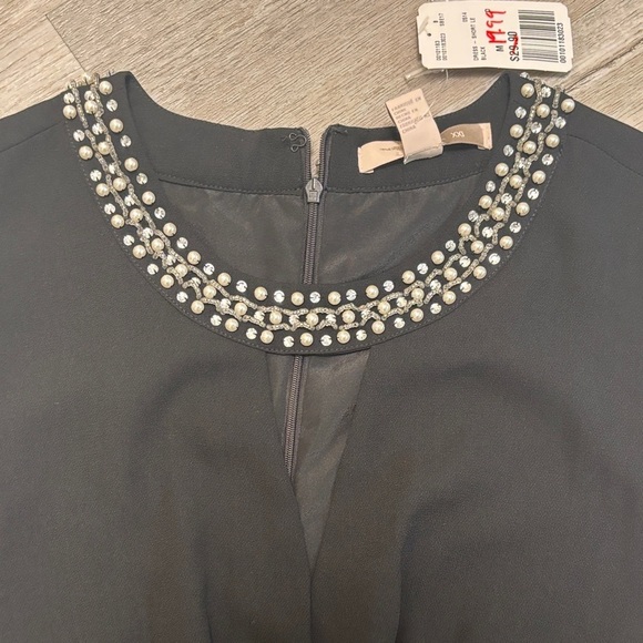 Forever 21 Black Mini Dress with Embellished Neckline - Picture 2 of 3